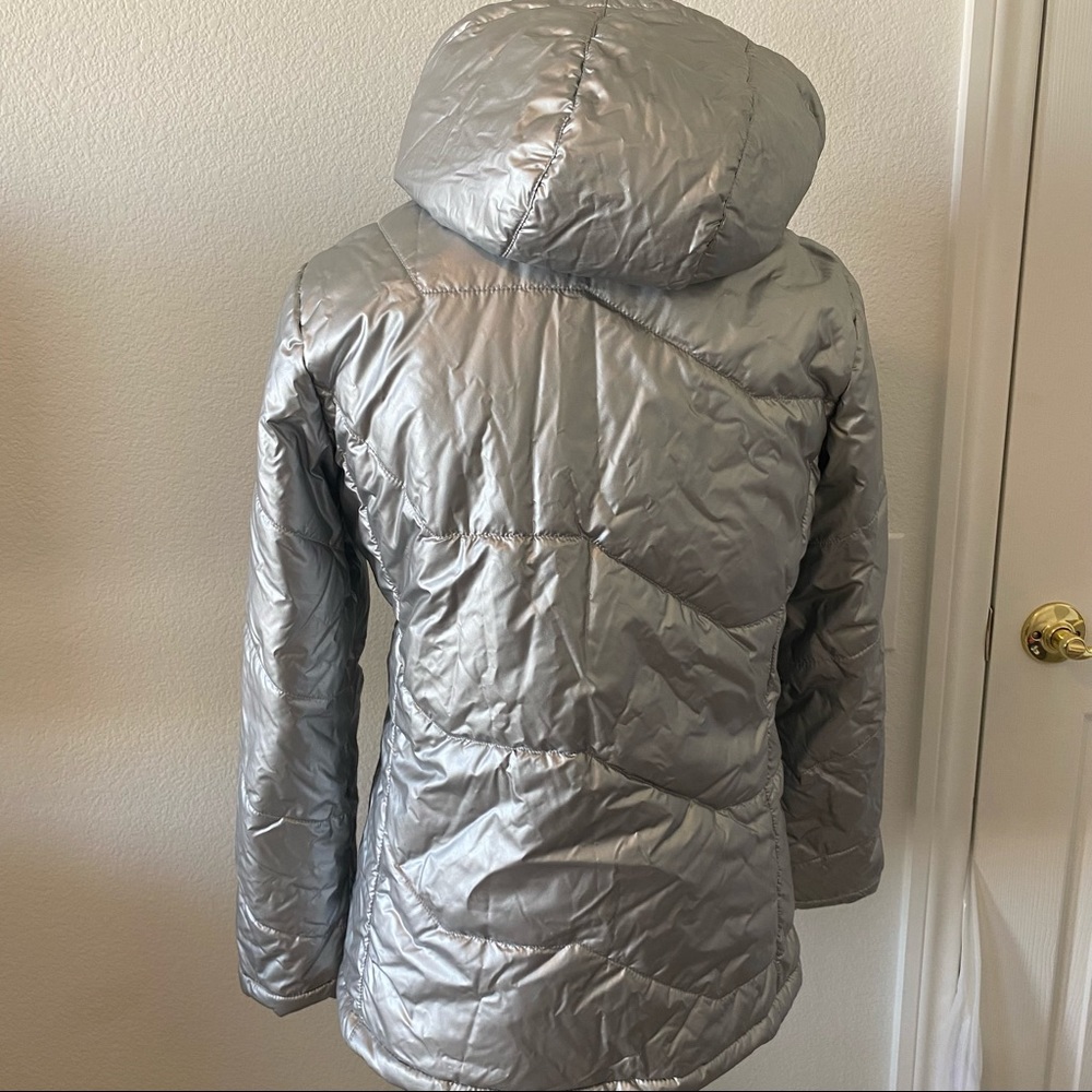 Puma Hooded Puffer Jacket Size Medium Silver - Picture 13 of 16